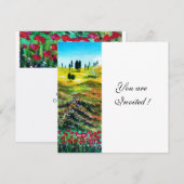 TOSCAANS LANDSCHAP MET KLAPROZEN ,wit Kaart (Voorkant / Achterkant)