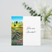 TOSCAANS LANDSCHAP MET KLAPROZEN ,wit Kaart (Staand voorkant)