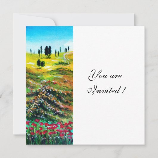 TOSCAANS LANDSCHAP MET KLAPROZEN ,wit Kaart (Voorkant)