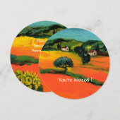 TOSCAANS LANDSCHAP MET ZONNEBLOEMEN oranje zwart Kaart (Voorkant / Achterkant)