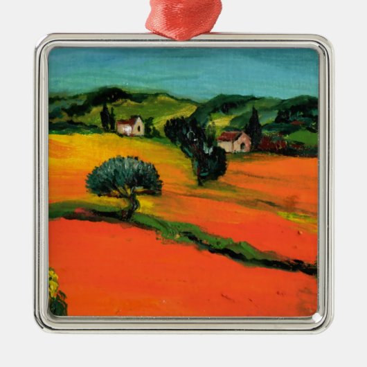TOSCAANS LANDSCHAP METALEN ORNAMENT (Voorkant)
