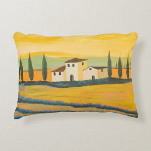 Toscaans landschap, privé schilder, acrylverf accent kussen