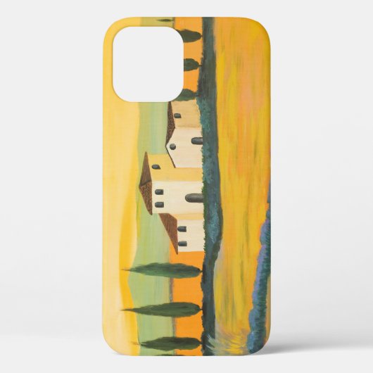 Toscaans landschap, privé schilder, acrylverf Case-Mate iPhone case (Achterkant)