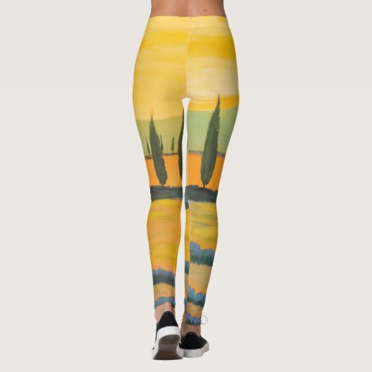 Toscaans landschap, privé schilder, acrylverf leggings (Achterkant)