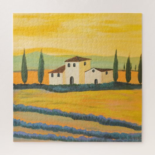 Toscaans landschap, privé schilder, acrylverf legpuzzel (Verticaal)