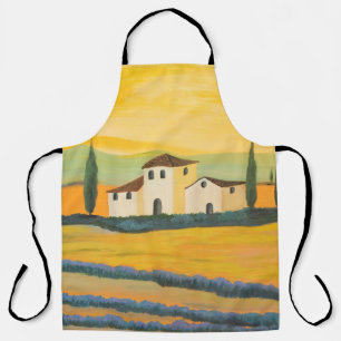 Toscaans landschap, privé schilder, acrylverf schort
