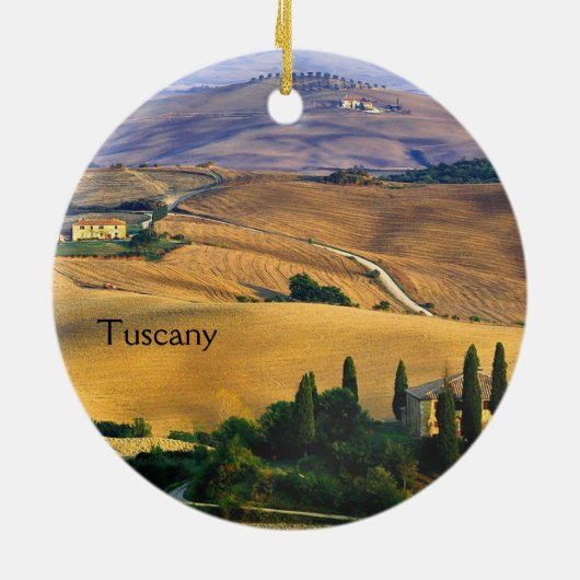 Toscaans platteland, Toscane, Italië, keramisch si Keramisch Ornament (Achterkant)