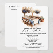 Toscaanse boho outdoor zomer bruiloft chique kaart (Voorkant / Achterkant)