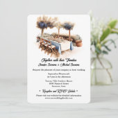 Toscaanse boho outdoor zomer bruiloft chique kaart (Staand voorkant)