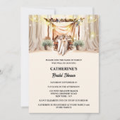 Toscaanse boho string lichten elegante eetgordijne kaart (Voorkant)