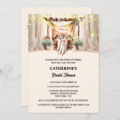 Toscaanse boho string lichten elegante eetgordijne kaart (Voorkant / Achterkant)