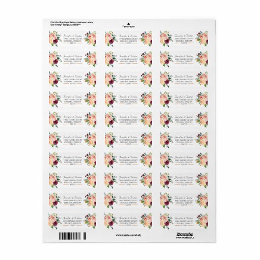 Toscaanse Botanische Bloemen Retouradres Etiket (Full Sheet)