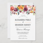 Toscaanse botanische moderne Floral bruiloft Kaart (Voorkant)