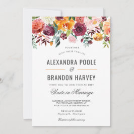 Toscaanse botanische moderne Floral bruiloft Kaart