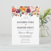 Toscaanse botanische moderne Floral bruiloft Kaart (Staand voorkant)