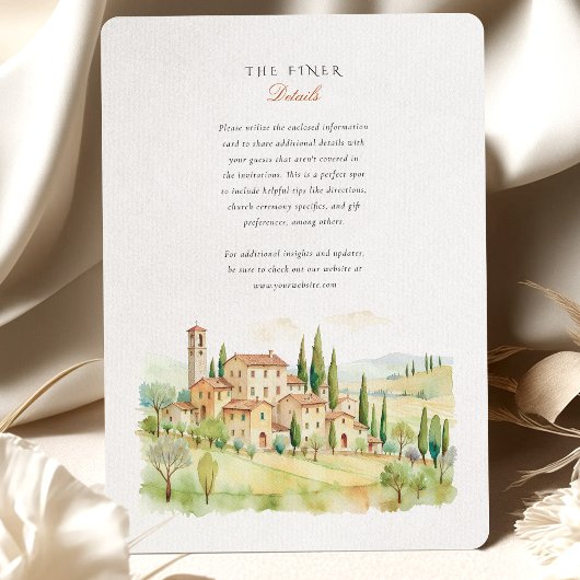 Toscaanse bruiloft kaart