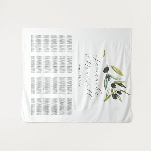 Toscaanse bruiloft Welkomstbord Zitkaart Wandkleed (Voorkant (horizontaal))