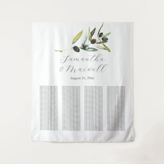 Toscaanse bruiloft Welkomstbord Zitkaart Wandkleed (Voorkant)