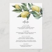 Toscaanse citroenen Menu & Dank u (Voorkant)