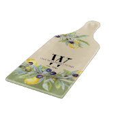 Toscaanse citroenen olijven keuken snijplank (Hoek)