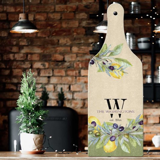 Toscaanse citroenen olijven keuken snijplank