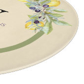 Toscaanse citroenen olijven ronde keuken snijplank (Hoek)