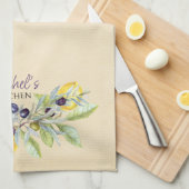 Toscaanse citroenen Olijven Theedoek (Quarter Fold)