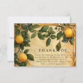 Toscaanse Citrus Bloemige Bruiloft Bedankkaart (Voorkant)