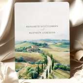 Toscaanse Dreamscape Bruiloft Waterverf Landschap Kaart