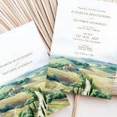 Toscaanse Dreamscape Bruiloft Waterverf Landschap Kaart