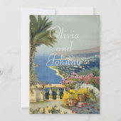 Toscaanse Elegante Mediterrane Thema Bruiloft Kaart (Achterkant)