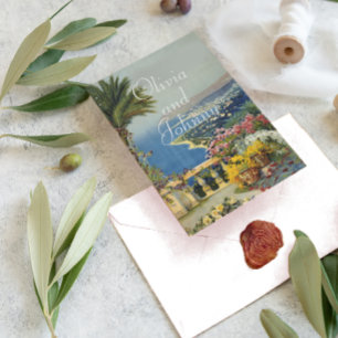 Toscaanse Elegante Mediterrane Thema Bruiloft Kaart