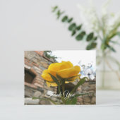 Toscaanse gele roos. Dank je. Briefkaart (Staand voorkant)