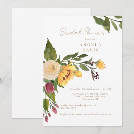 Toscaanse Golden Sunflower Bloemen Vrijgezellenfee Kaart (Voorkant / Achterkant)