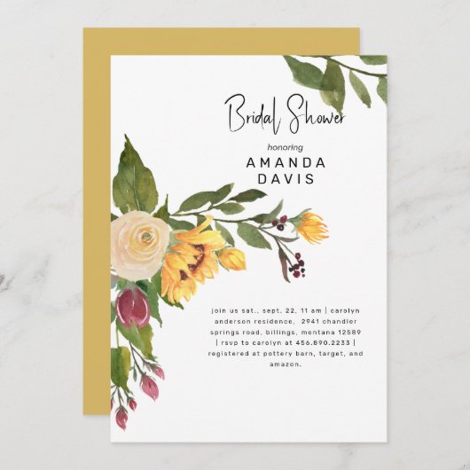 Toscaanse gouden zonnebloem bloempit Vrijgezellenf Kaart (Voorkant / Achterkant)