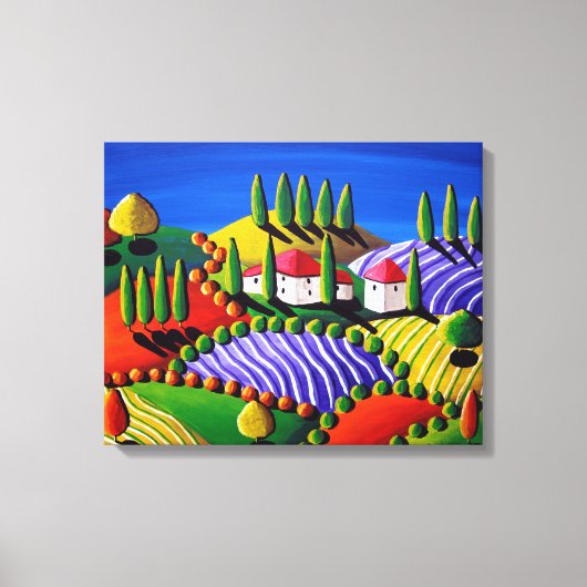 Toscaanse grillige landschap Folk Art Canvas Print (Voorkant)