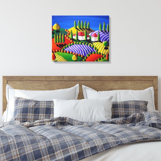 Toscaanse grillige landschap Folk Art Canvas Print (Insitu (Slaapkamer))
