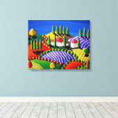 Toscaanse grillige landschap Folk Art Canvas Print (Insitu (Houten vloer))