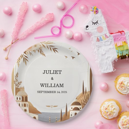 Toscaanse Italiaanse koffie Sorrento Casual bruilo Papieren Bordje (Feest)