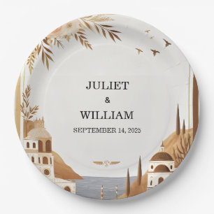 Toscaanse Italiaanse koffie Sorrento Casual bruilo Papieren Bordje