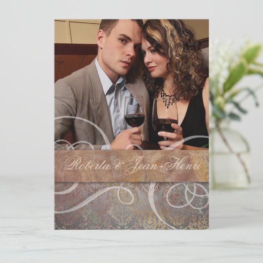  Toscaanse Italiaanse legance Save the Date Kaart (Staand voorkant)