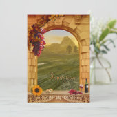 Toscaanse Italiaanse wijngaard herfst bruiloft uit Kaart (Staand voorkant)