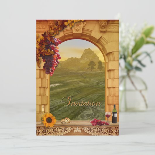 Toscaanse Italiaanse wijngaard herfst bruiloft uit Kaart (Staand voorkant)