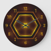 Toscaanse kleuren Gold, maroon, zwarte achtergrond Grote Klok (Voorkant)