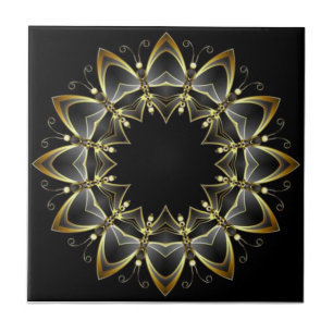 Toscaanse kleuren Gold/zwarte keukenbacksplash ~ 0 Tegeltje