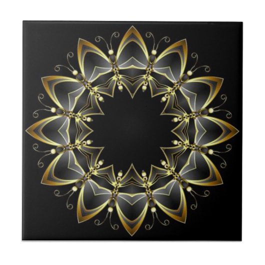 Toscaanse kleuren Gold/zwarte keukenbacksplash ~ 0 Tegeltje (Voorkant)