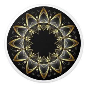 Toscaanse kleuren Gold/Zwarte keukenkast Keramische Knop