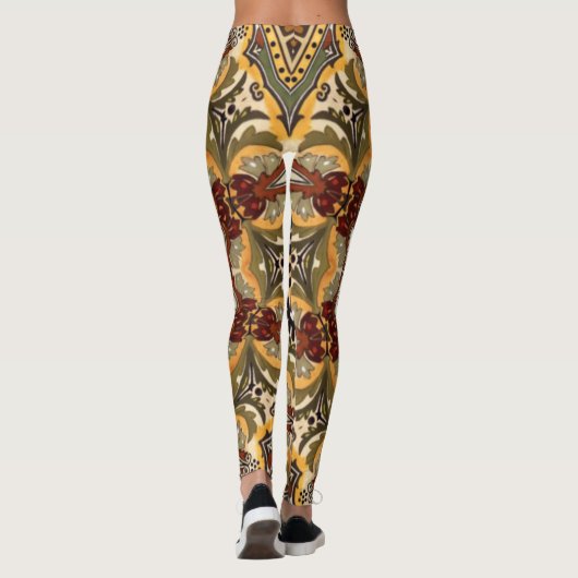 Toscaanse kleuren - Willekeurig patroon ~ Uniek on Leggings (Achterkant)