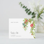 Toscaanse kleurrijke en eenvoudige bruiloft sparen briefkaart (Staand voorkant)