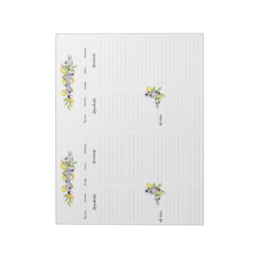 Toscaanse kruiden Citroenen Mini Multomap Recept P Notitieblok (Linkerzijde)